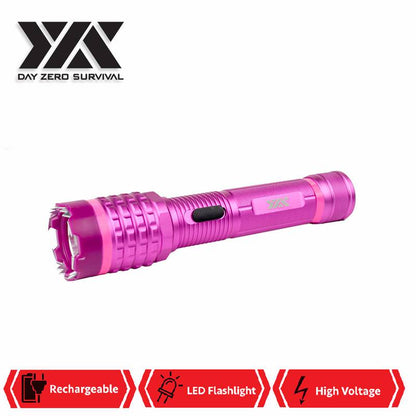 DZS Pink Delta Stun Gun 10 Million Volt Rechargeable With LED Flashlight