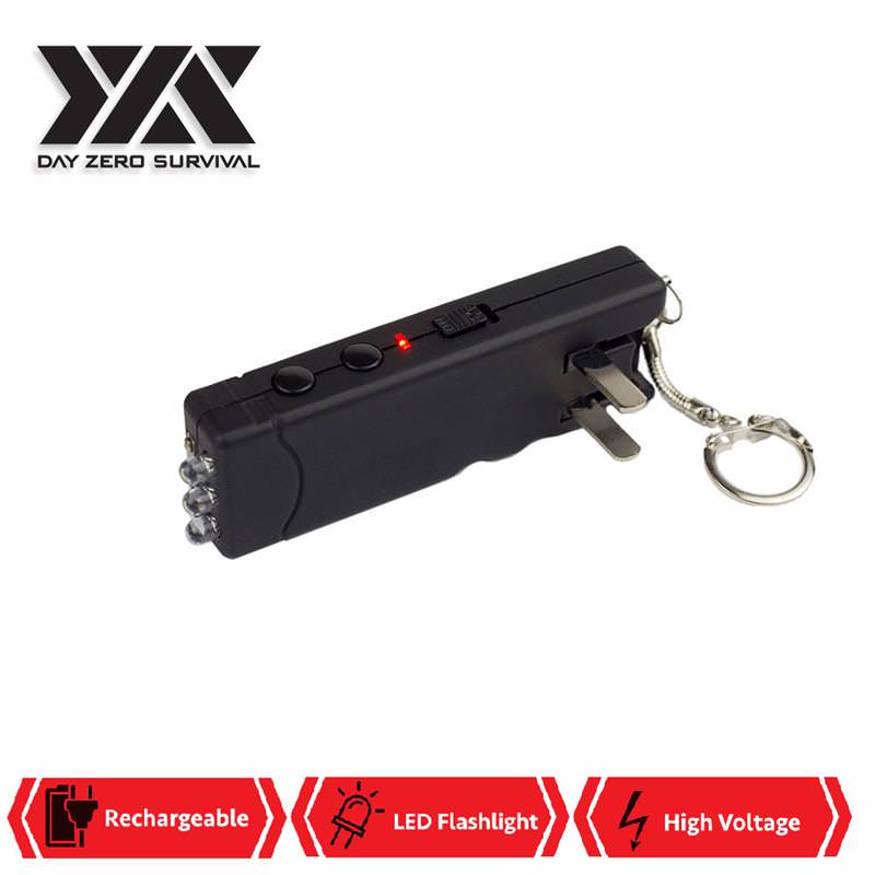 DZS Mini Keychain Stun Gun LED Flashlight 6 Million Volt Rechargeable