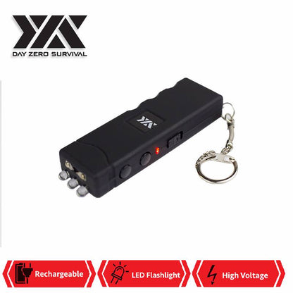 DZS Mini Keychain Stun Gun LED Flashlight 6 Million Volt Rechargeable