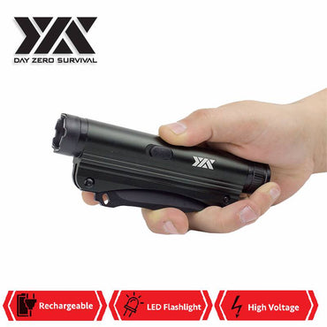 DZS 3 in 1 Multi Tool Rechargeable Stun Gun, FlashLight and Folding Knife