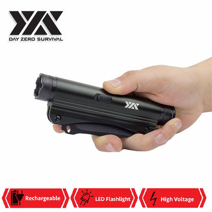 DZS 3 in 1 Multi Tool Rechargeable Stun Gun, FlashLight and Folding Knife