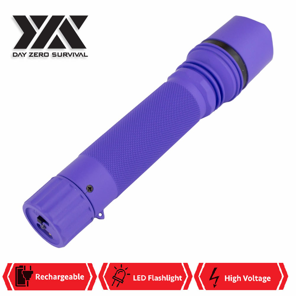 DZS Powerful 10 Million Volt LED Flashlight Stun Gun Rechargeable Purple