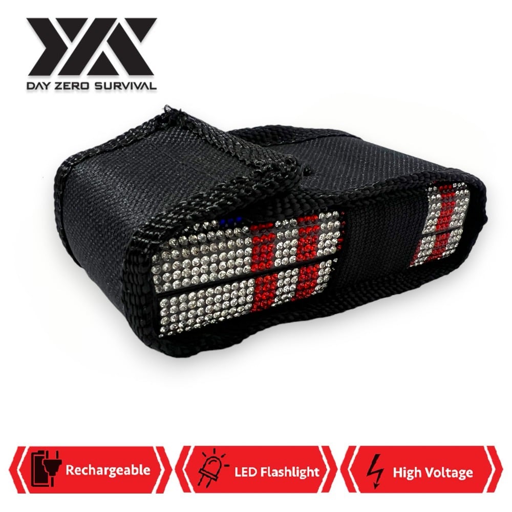 American Flag Rhinestone DZS 10 Million Volt Self Defense Bling Stun Gun