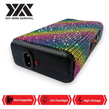 Rainbow Diagonals DZS 10 Million Volt Self Defense Bling Stun Gun