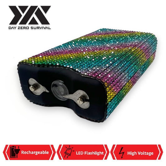 Rainbow Diagonals DZS 10 Million Volt Self Defense Bling Stun Gun