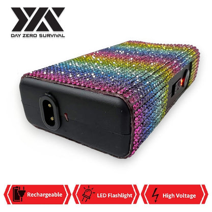 Rainbow Stripes DZS 10 Million Volt Self Defense Bling Stun Gun