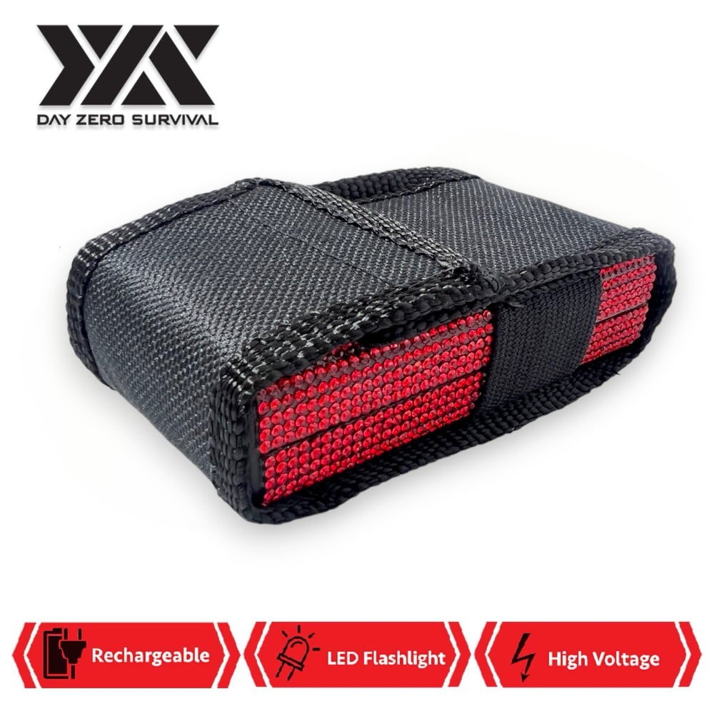 Red Rhinestone DZS 10 Million Volt Self Defense Bling Stun Gun