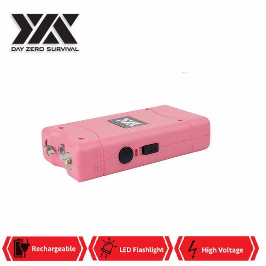 DZS 10 Million Volt Self Defense Pink Stun Gun Rechargeable LED FlashLight