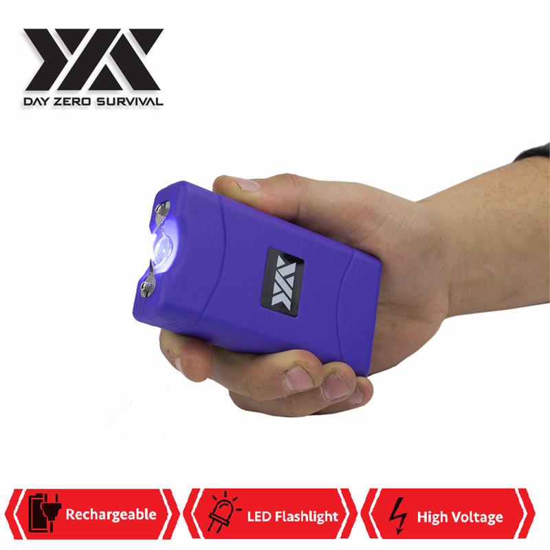 DZS 10 Million Volt Self Defense Purple Stun Gun Rechargeable LED FlashLight