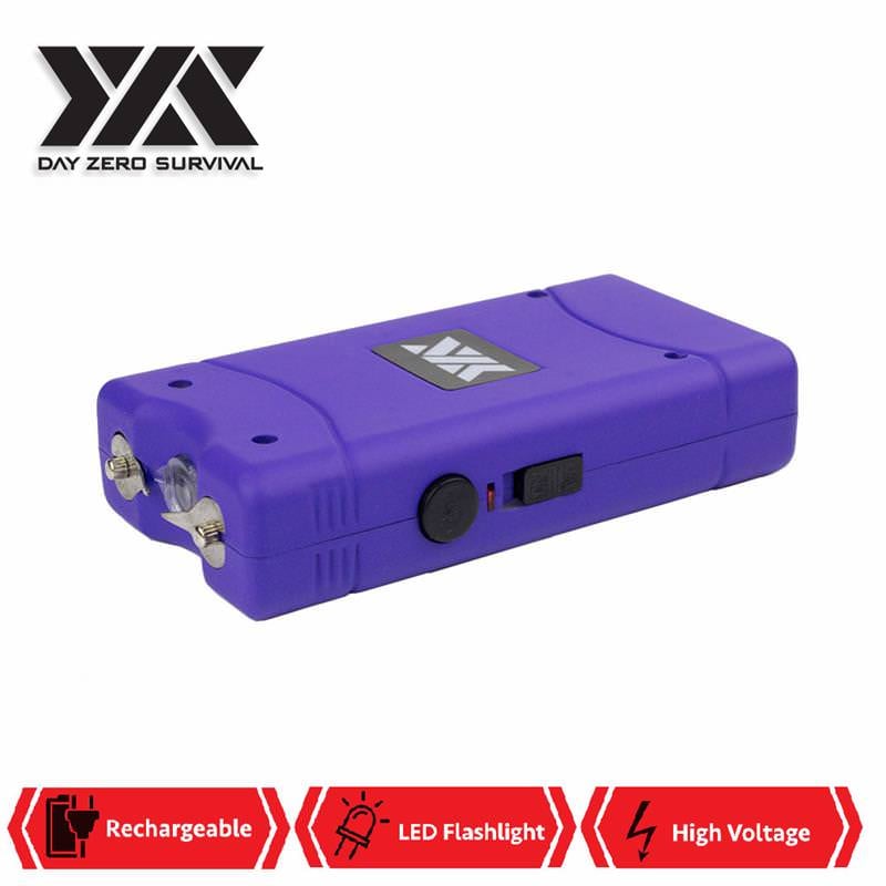 DZS 10 Million Volt Self Defense Purple Stun Gun Rechargeable LED FlashLight