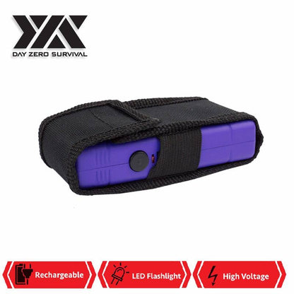 DZS 10 Million Volt Self Defense Purple Stun Gun Rechargeable LED FlashLight