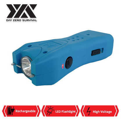 DZS Blue Slim Mini Rechargeable Stun Gun with LED Light