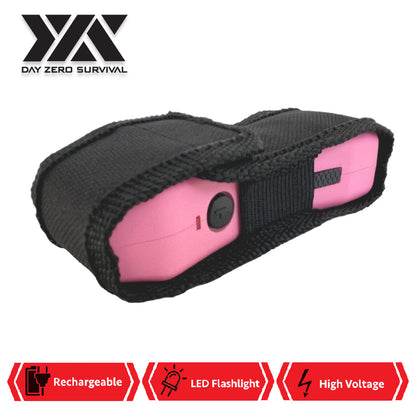 DZS Pink Slim Mini Rechargeable Stun Gun with LED Light