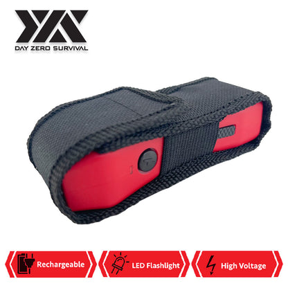 DZS Red Slim Mini Rechargeable Stun Gun with LED Light