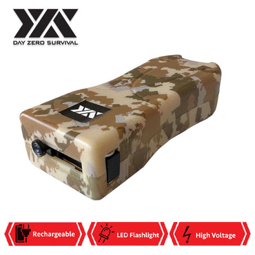 DZS Maximum Power Rechargeable Camo Stun Gun With LED Flash Light