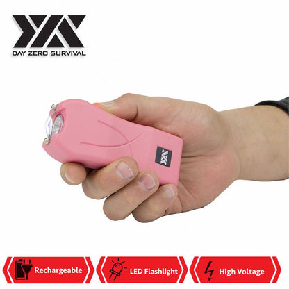 DZS Maximum Power Rechargeable Pink Stun Gun With LED Flash Light