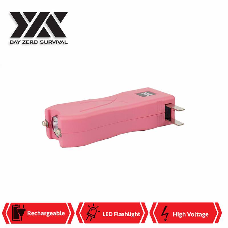 DZS Maximum Power Rechargeable Pink Stun Gun With LED Flash Light