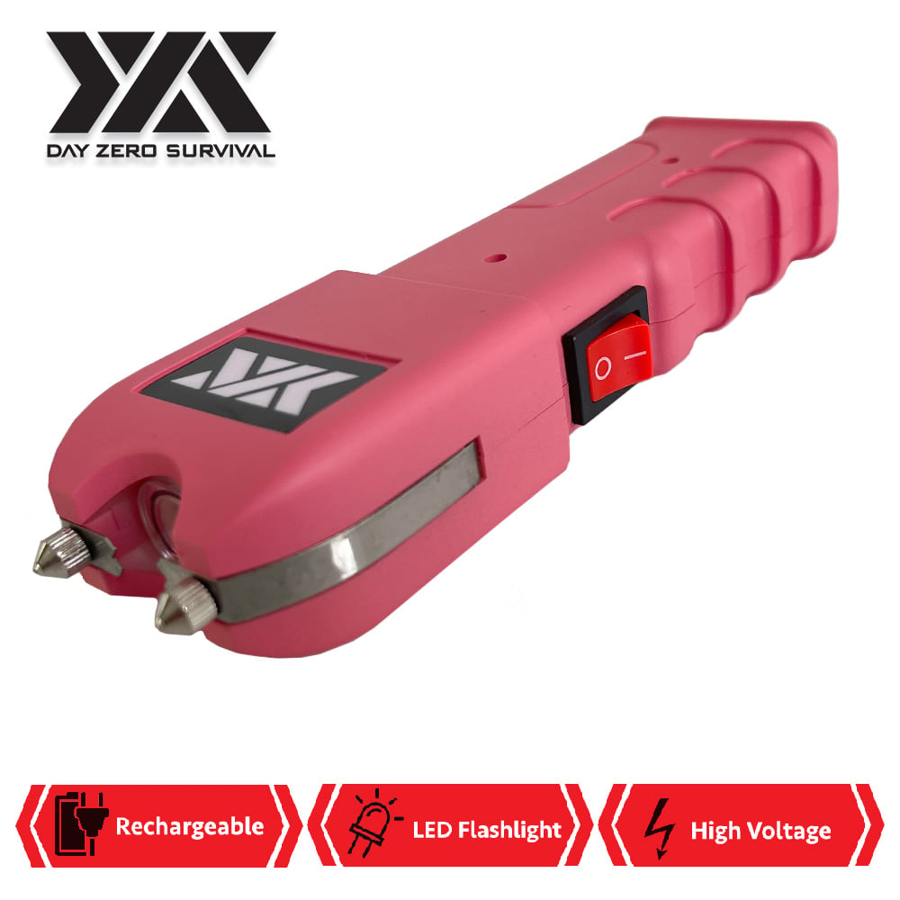 DZS Pink Stun Gun Heavy Duty Rechargeable with LED Flashlight