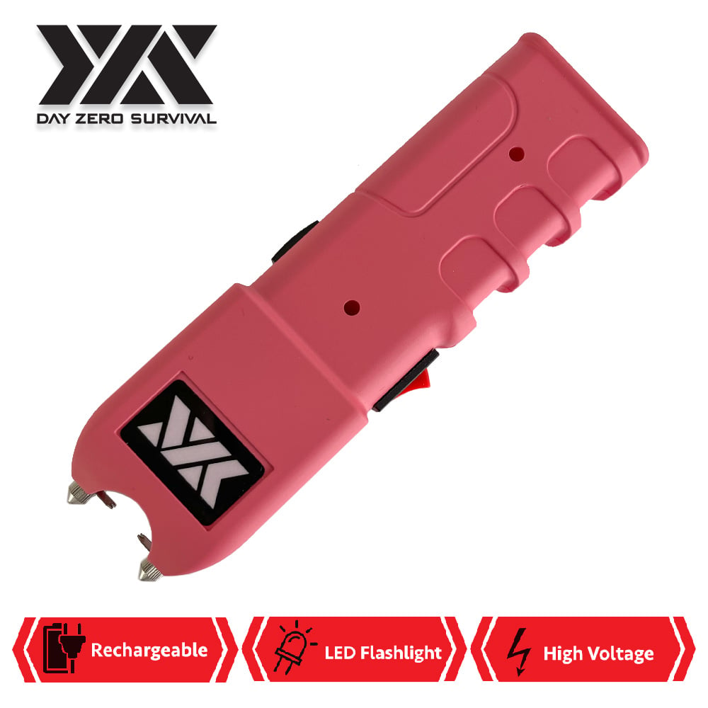 DZS Pink Stun Gun Heavy Duty Rechargeable with LED Flashlight