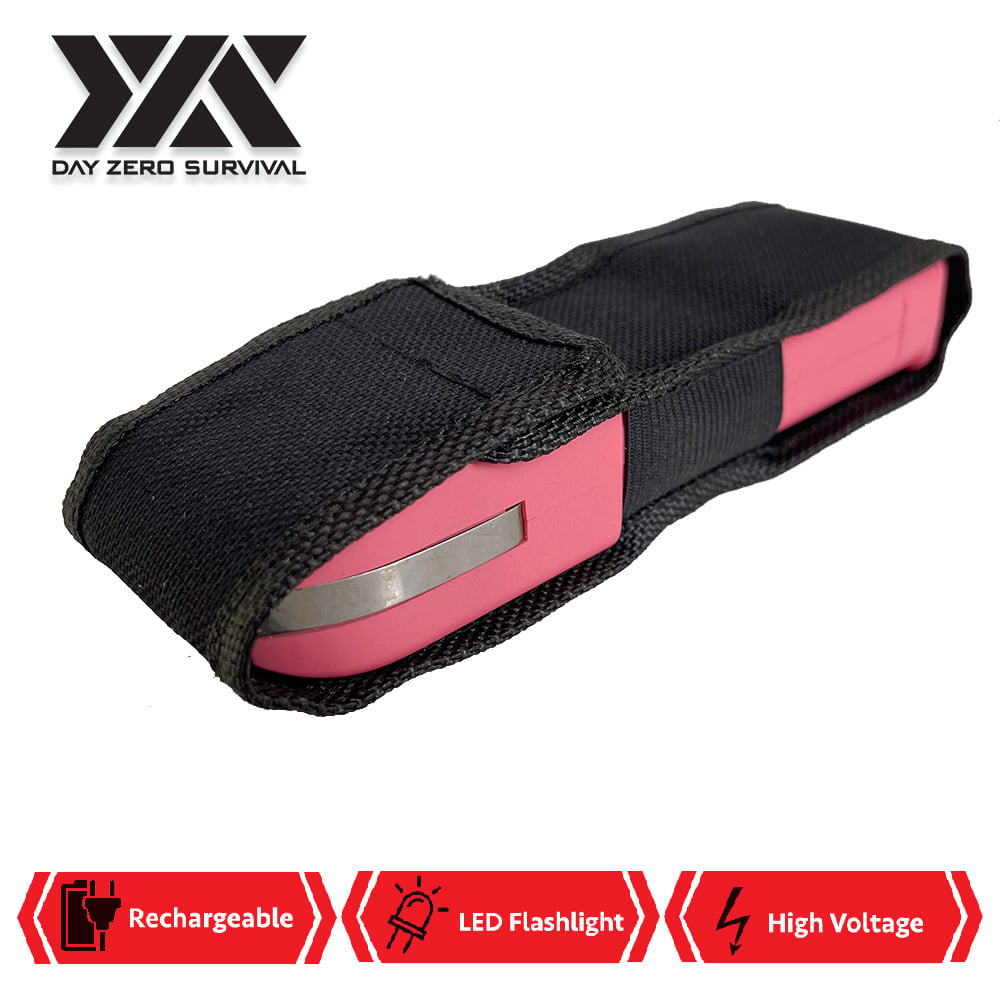 DZS Pink Stun Gun Heavy Duty Rechargeable with LED Flashlight