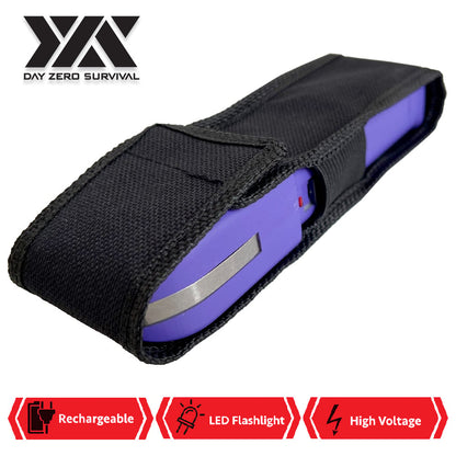 DZS Purple Stun Gun Heavy Duty Rechargeable with LED Flashlight