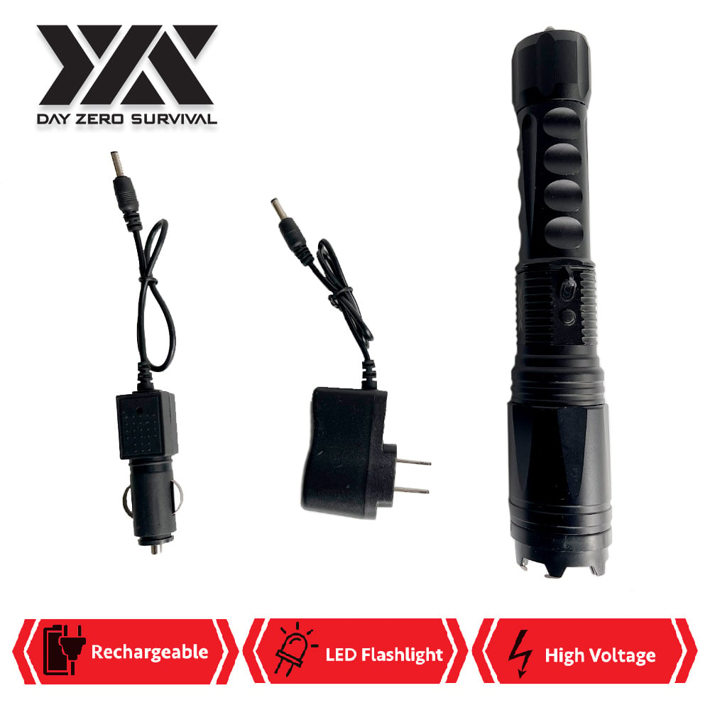 DZS Multifunction Led Flashlight With 25 Million Volts Stun Gun And Glass Breaker