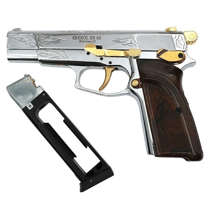 ES 66 Embroidered Gold .177 Cal. Full Metal CO2 BB Air Pistol 492 FPS