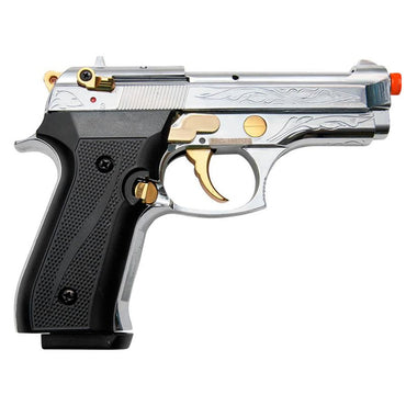 Firat Compact V92F Gold Engraved With Gold Fittings - Front Firing Blank Gun