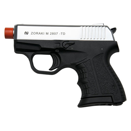 Zoraki M2807 Chrome Finish - 8MM Front Firing Blank Pistol Semi-Auto Gun