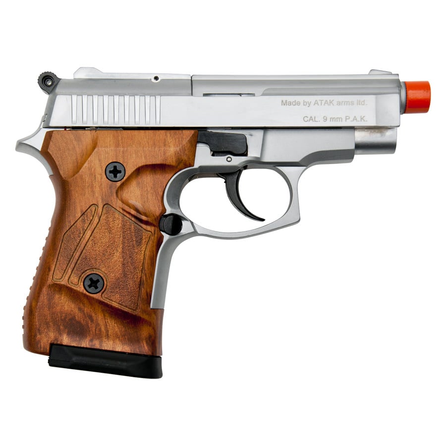 Zoraki Front Fire M914 Silver With Simulated Wood Grips 9mm Blank Gun