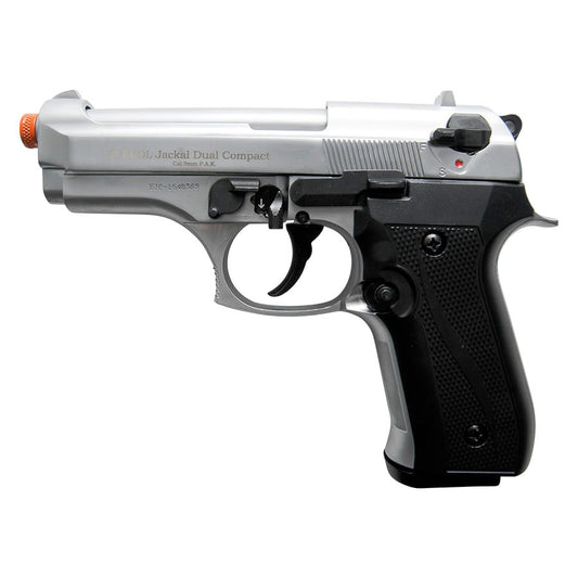 Jackal Compact Nickel Finish - Full Auto Front Firing Blank Pistol Gun