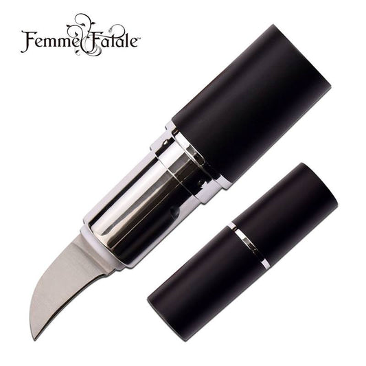 Lipstick Hidden Knife Black 2.75" Concealed 1" Blade Self Defense