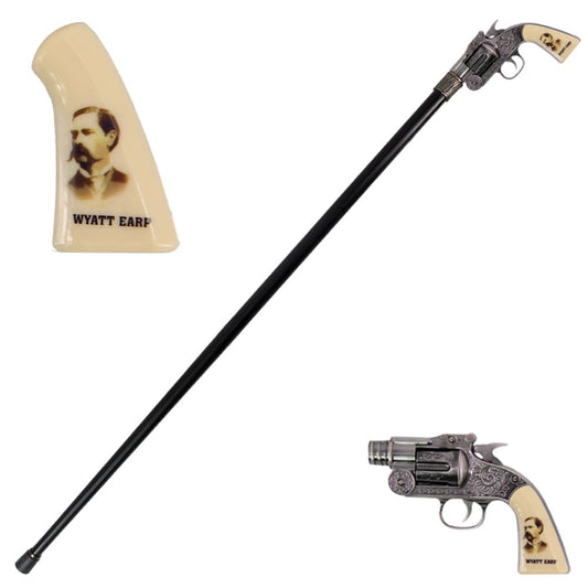 Wyatt Earp Revolver Gun Handle Gentleman's Walking Stick