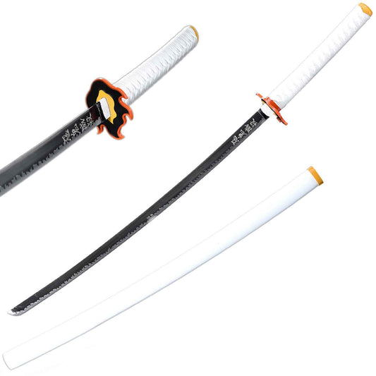 41" Steel Kyojuro Rengoku Nichirin Sword Demon Killer Samurai Katana Anime