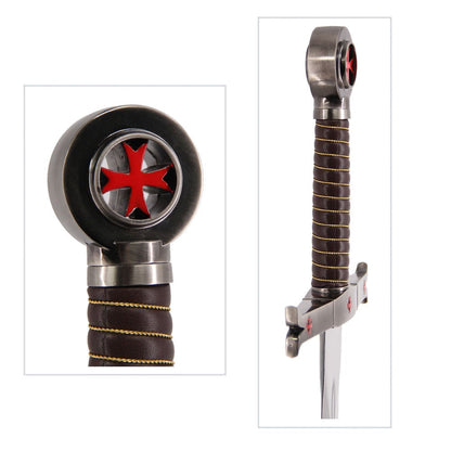 Crusader Knight Templar Red Cross Sword with Wall Mount