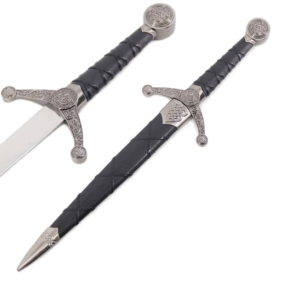 Silver Celtic Knot Dagger with Scabbard