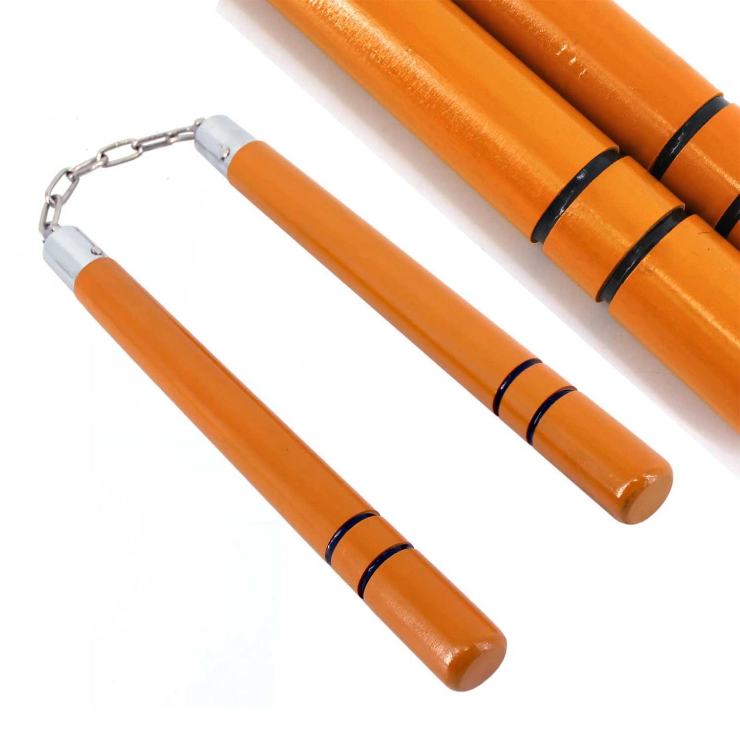 12" Yellow Hardwood Nunchaku Gloss Finish