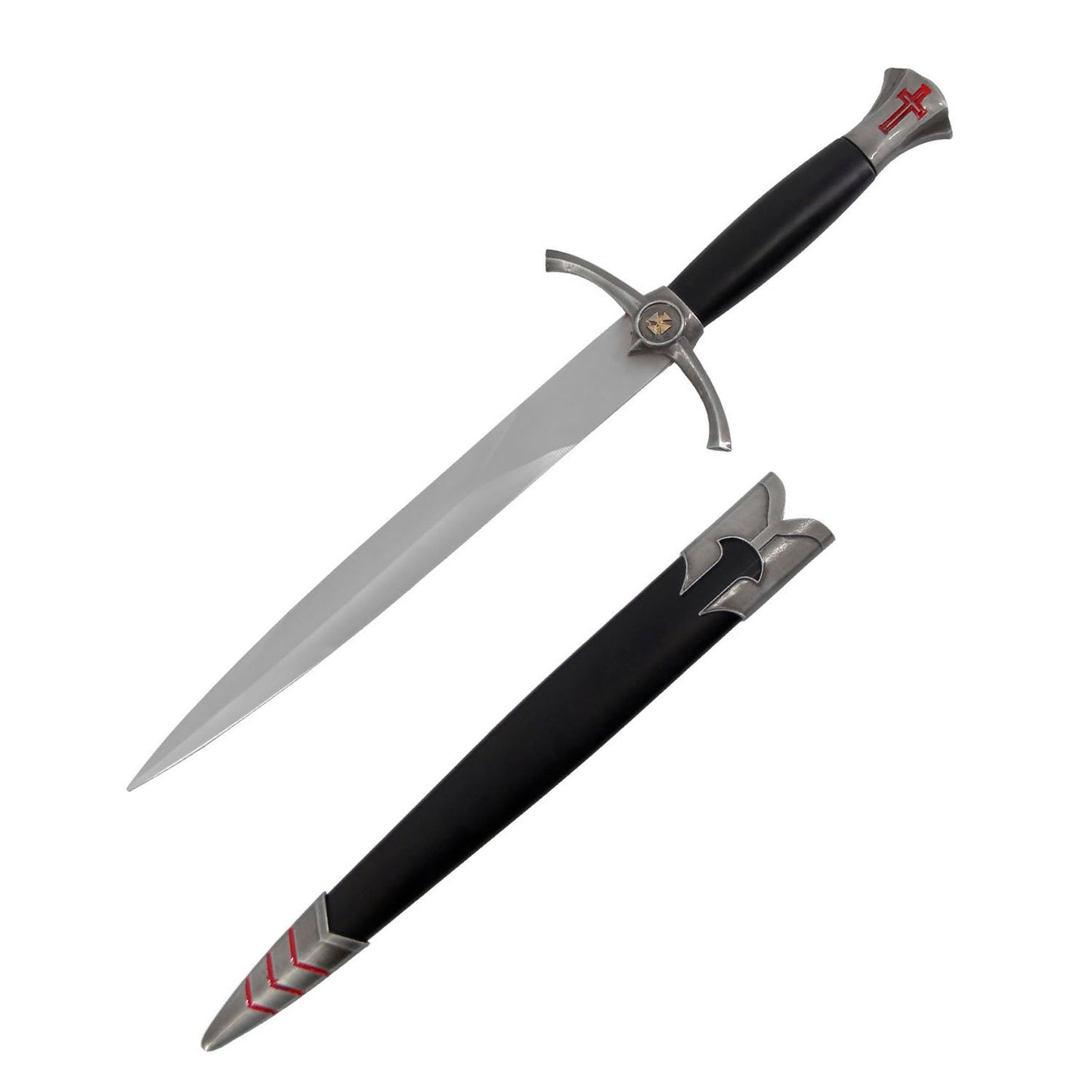 Silver Cross Pommel Crusader Dagger