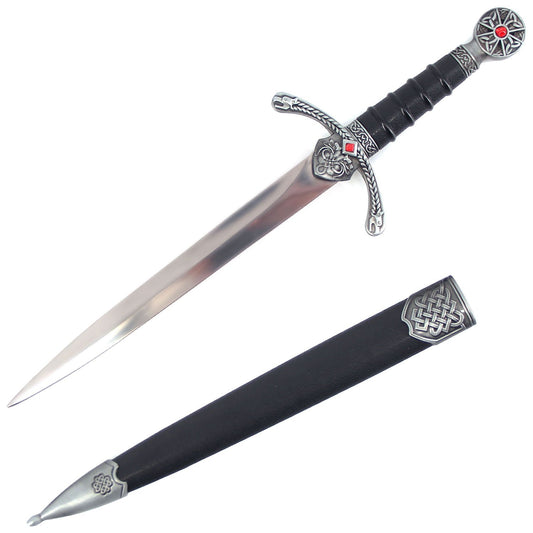 14.25 Inch Celtic Crusader Dagger with Scabbard