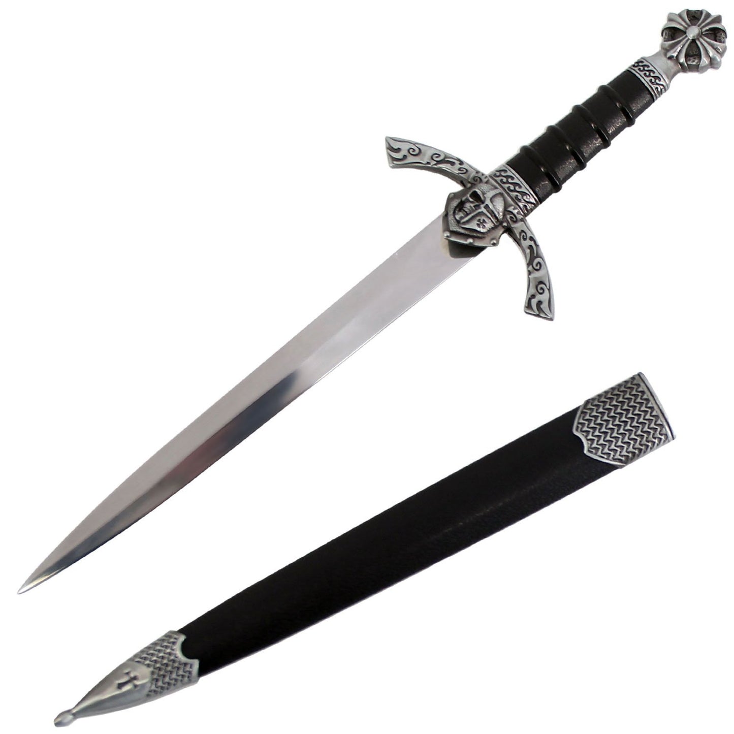 14.25 Inch Medieval Roman Skull Dagger with Scabbard