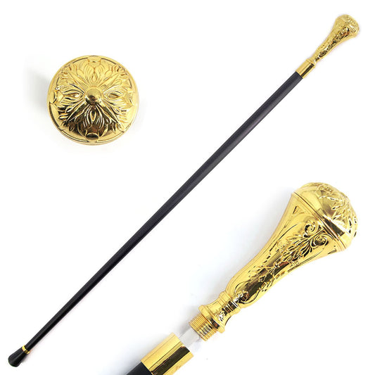 36.5" Golden Acanthus Rosette Knob Deluxe Steel Cane Sword