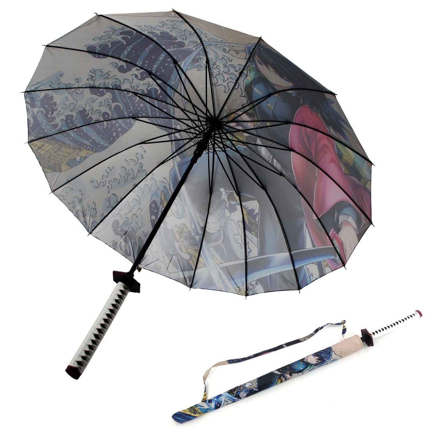 Tomioka Giyuu Anime Demon Slayer Cosplay Umbrella Automatic Folding