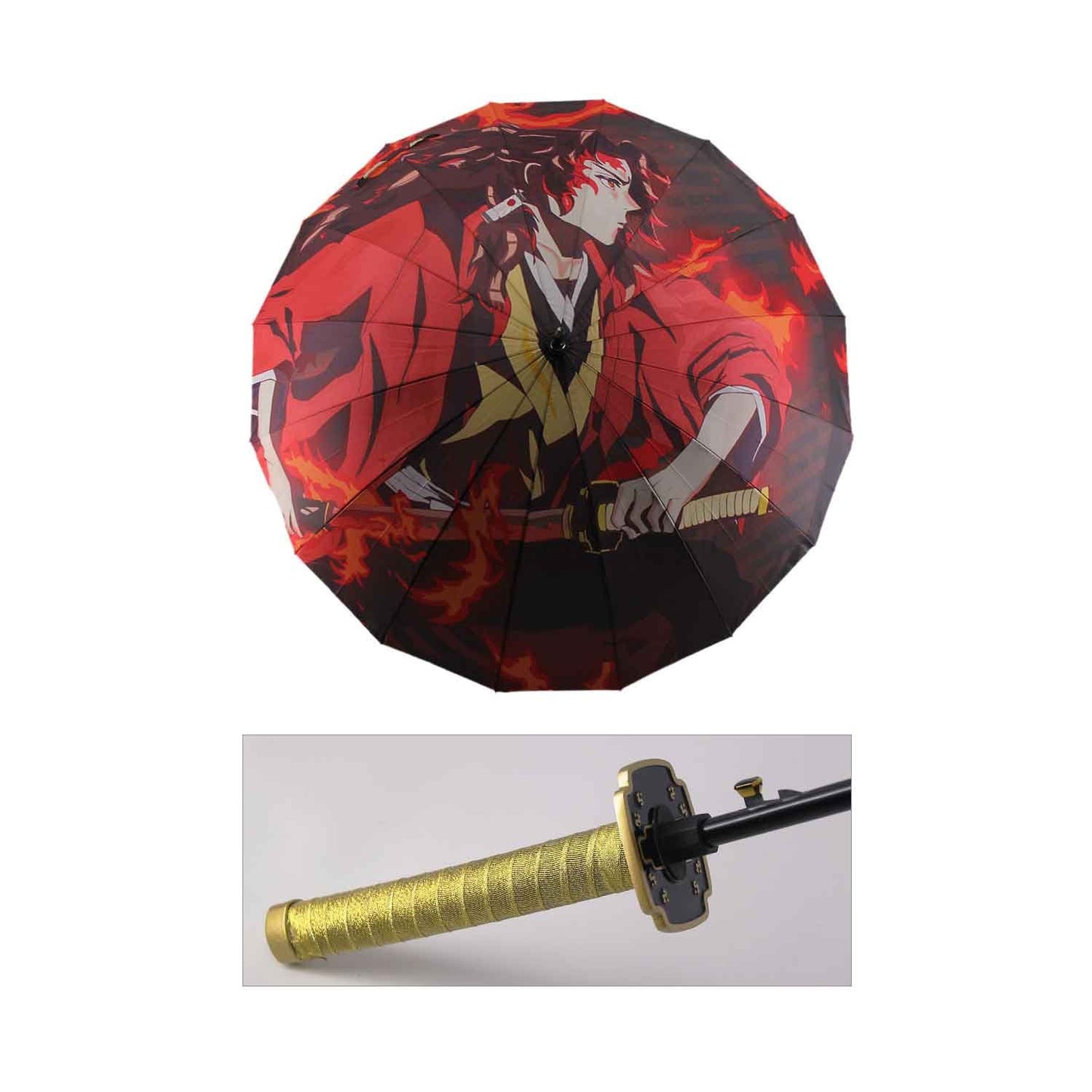 Tsugikuni Yoriichi Anime Demon Slayer Cosplay Umbrella Automatic Folding