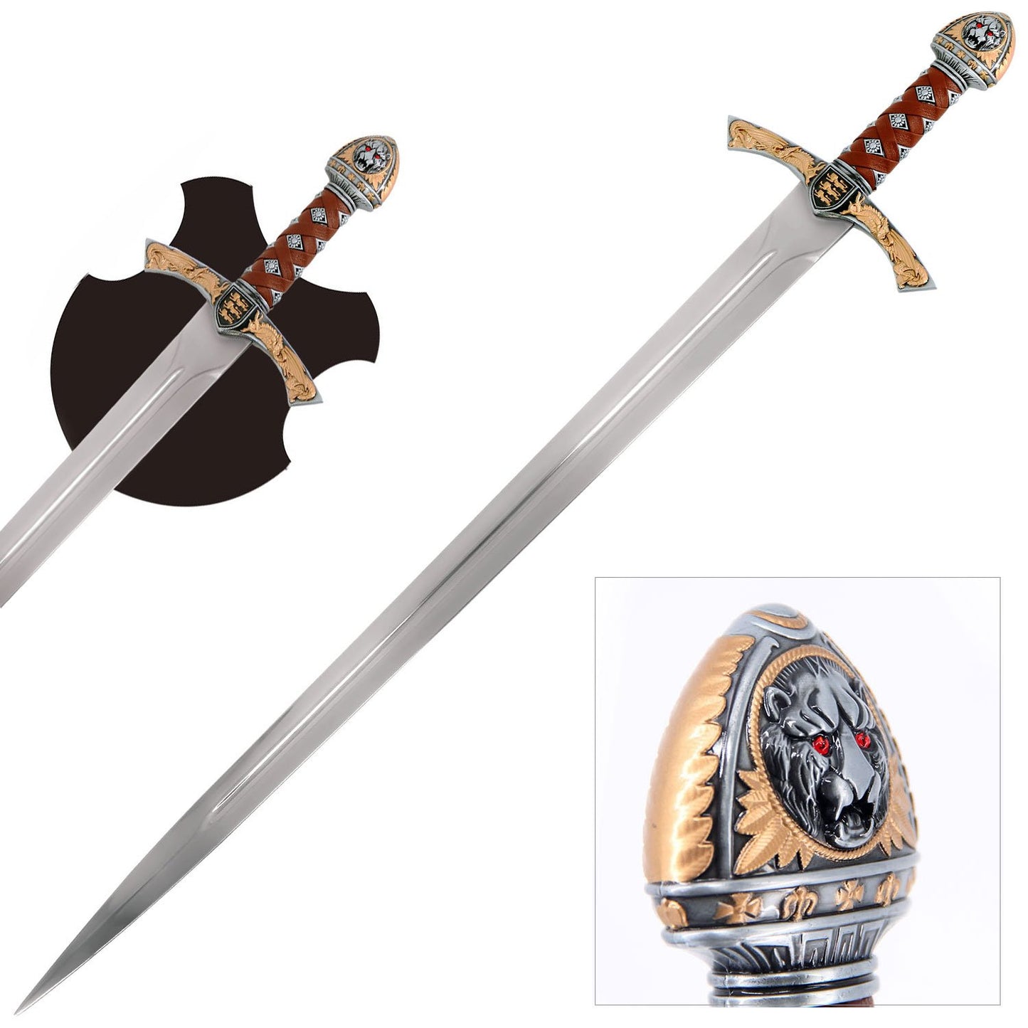 Richard the Lionheart Steel Sword with Wall Plaque