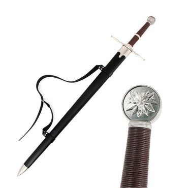 48 3/4" Silver Warrior Destroyer Steel Sword With Scabbard