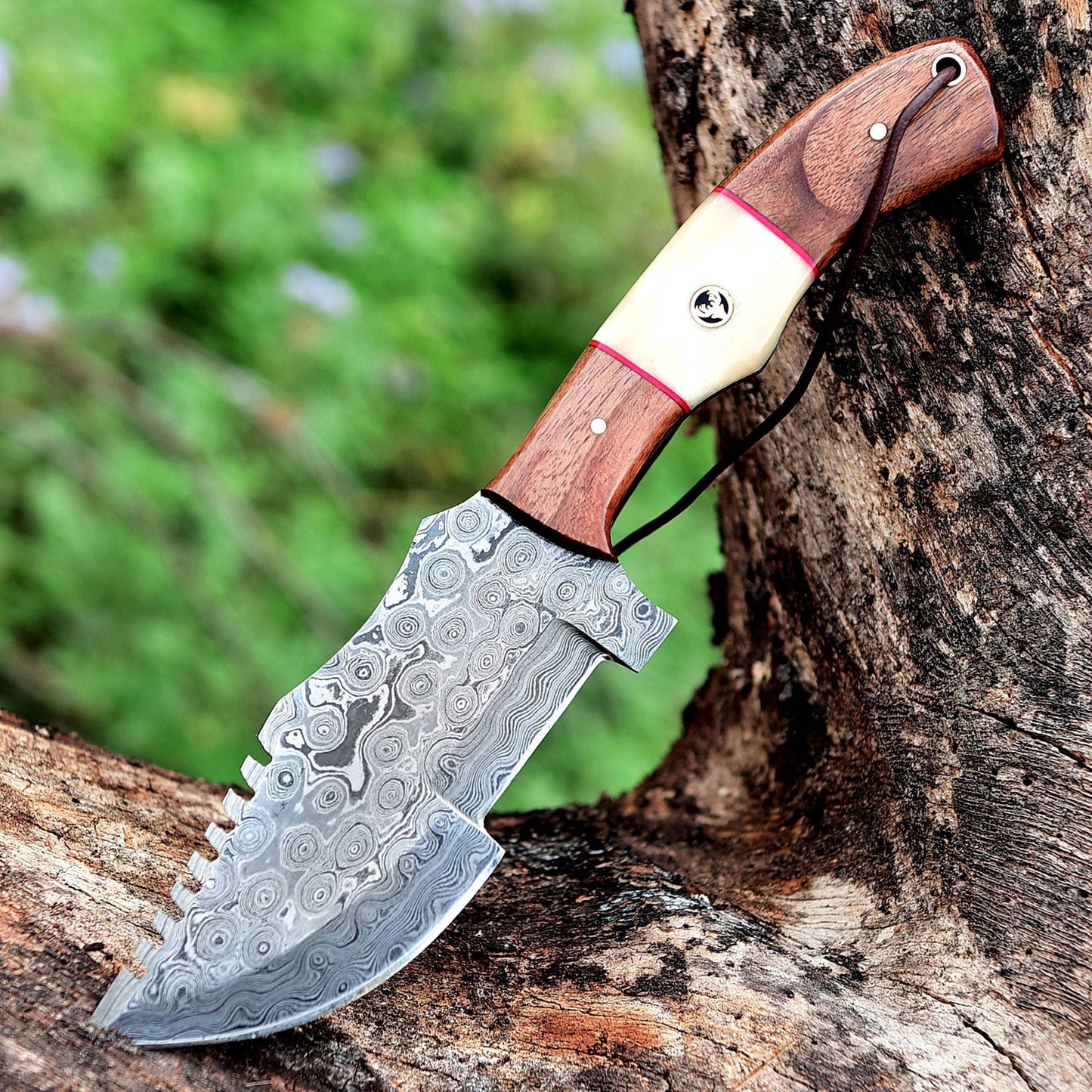 10" Damascus Steel Custom Handmade Tactical Knife Fixed Blade