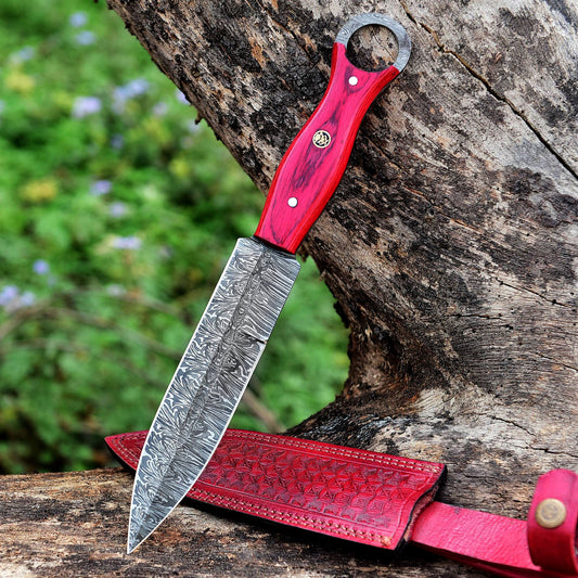 13.5" Damascus Steel Custom Handmade Dagger Knife