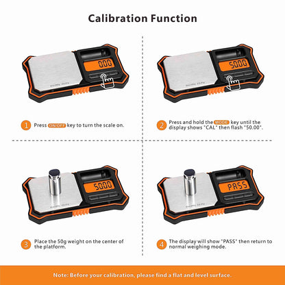 Fuzion Digital Pocket Scale, 200g x 0.01g Jewelry Gram Scale Orange