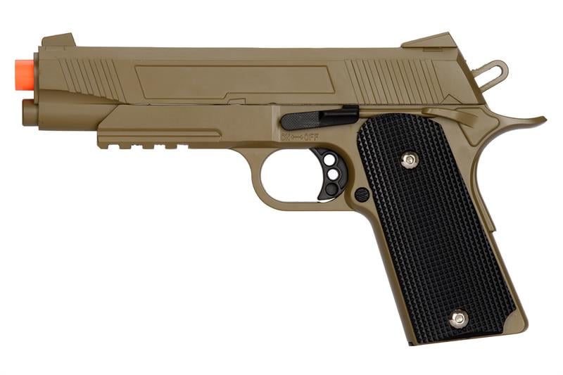 Full Metal 1911 Dark Earth Airsoft Training Pistol 210 FPS Gun