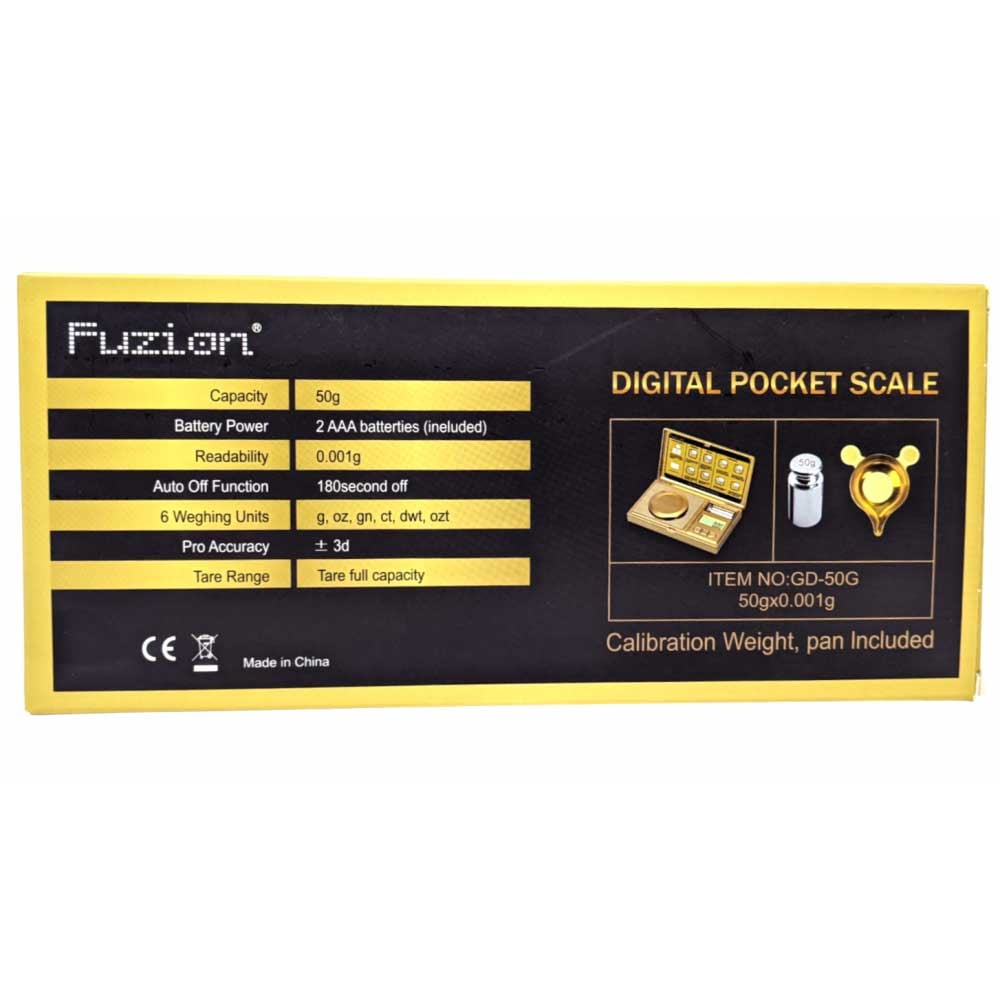 Gold Fuzion Digital Pocket Scale 50g X 0.001g